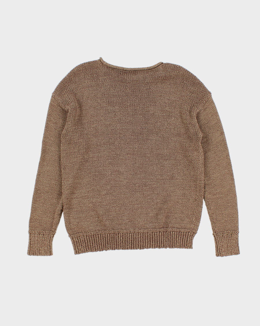 Women's Gold Ralph Lauren Knit Jumper - L