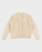 Women's Cream Cable knit cardigan - M