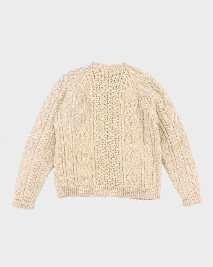 Women's Cream Cable knit cardigan - M
