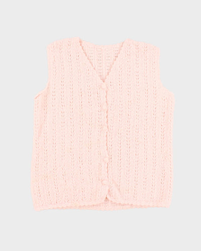 Handmade Darling Baby Pink Sleeveless Cardigan - M