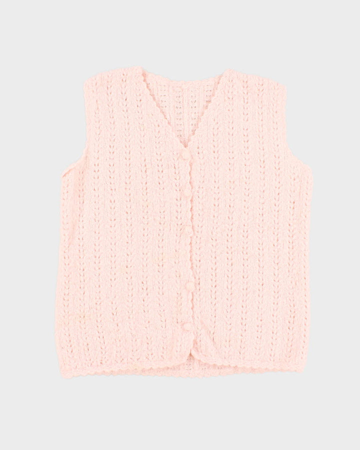 Handmade Darling Baby Pink Sleeveless Cardigan - M