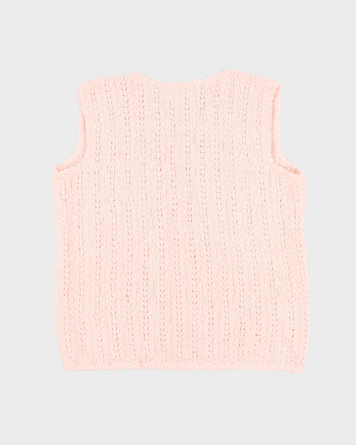 Handmade Darling Baby Pink Sleeveless Cardigan - M