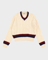 Vintage Tally Ho Wool V-Neck Jumper - M