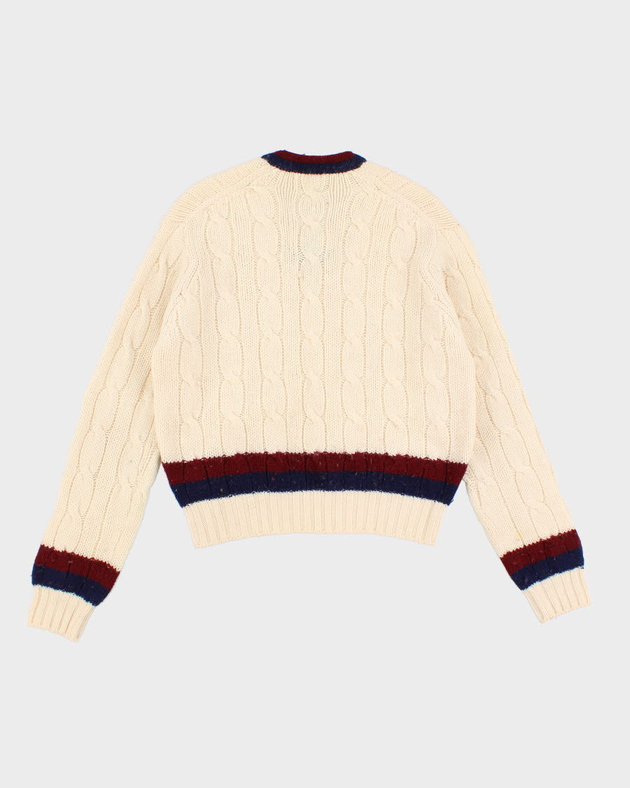 Vintage Tally Ho Wool V-Neck Jumper - M