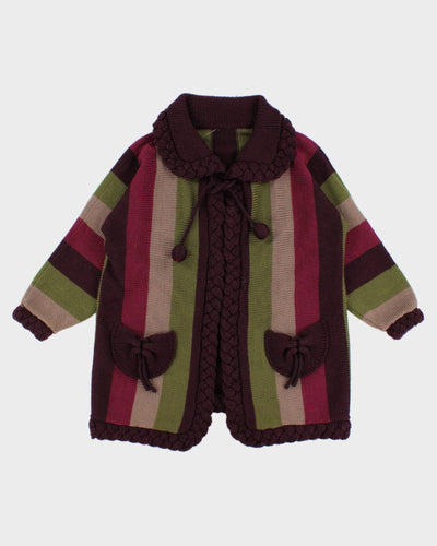 Darling Autumnal Striped Knit Cardigan - L/XL