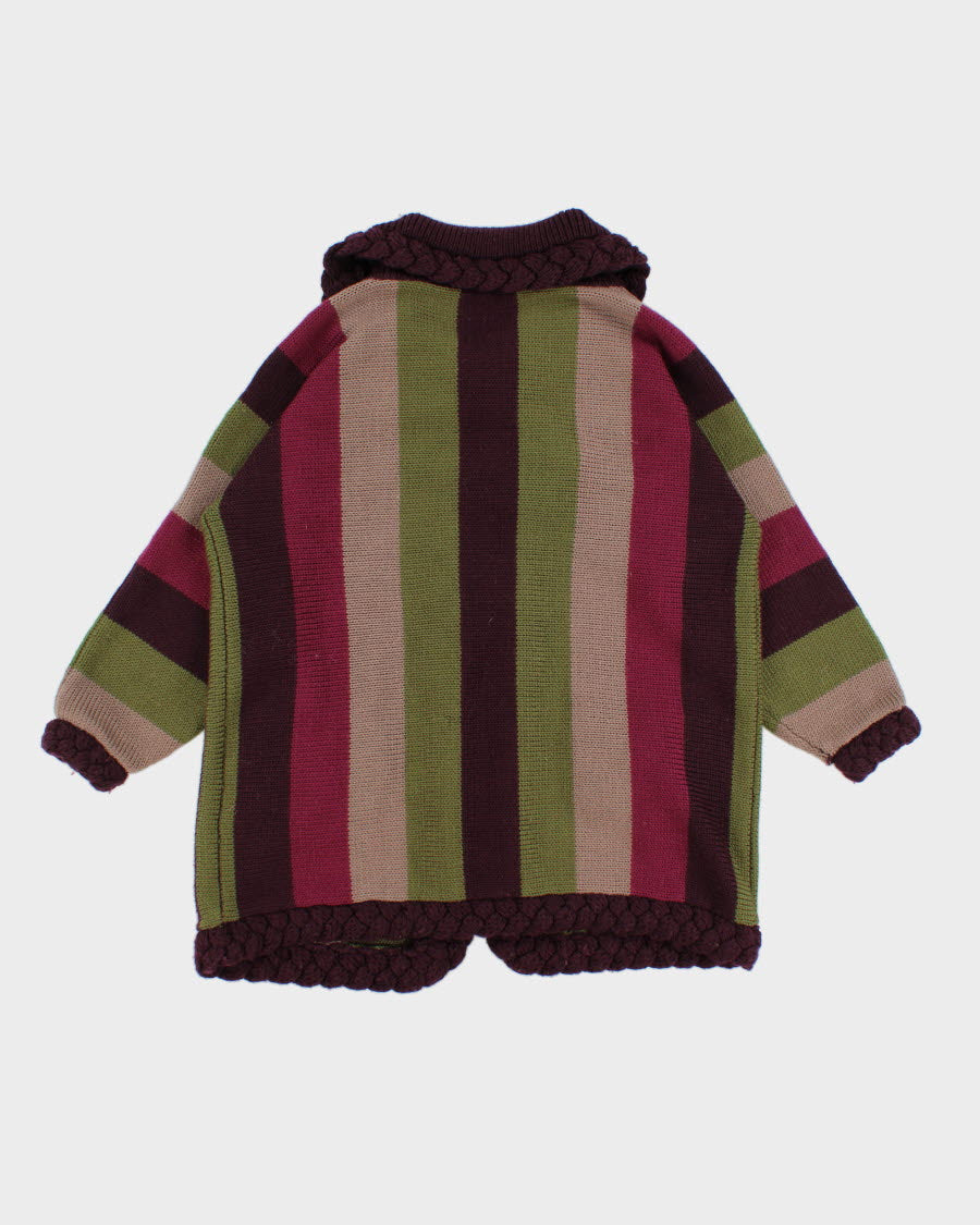 Darling Autumnal Striped Knit Cardigan - L/XL