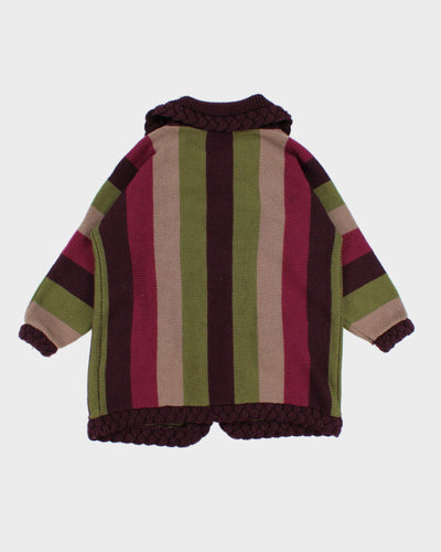 Darling Autumnal Striped Knit Cardigan - L/XL