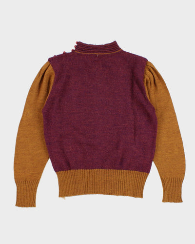 Soft Autumnal High- Neck Knit Jumper - M