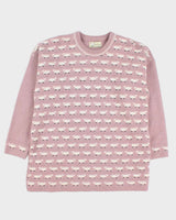 Vintage Women's Pink Sheep Patterned Knit Jumper - L