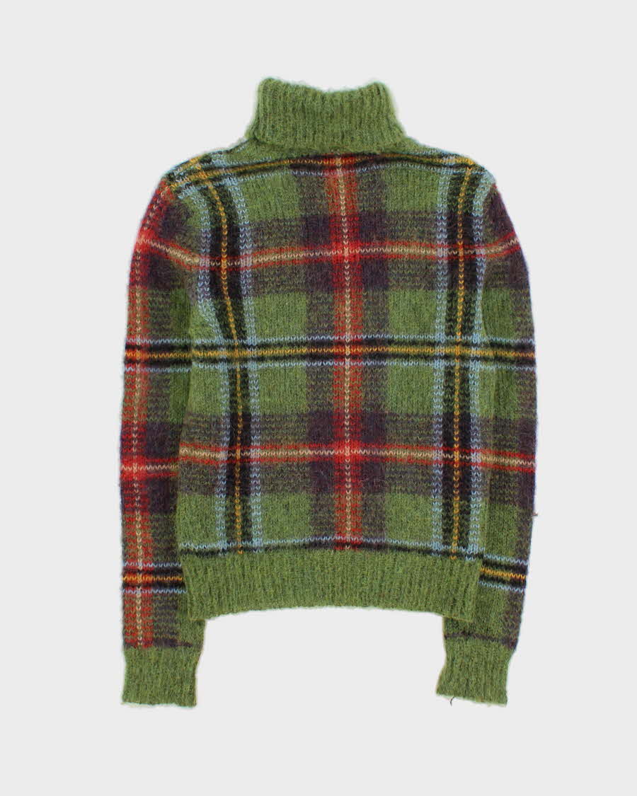 Vintage Women's Green Plaid  Ralph Lauren roll Keck Sweater - S
