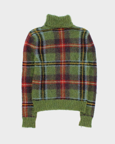 Vintage Women's Green Plaid  Ralph Lauren roll Keck Sweater - S