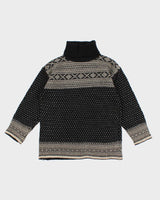 Vintage Lambswool Patterned Turtleneck - S