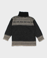 Vintage Lambswool Patterned Turtleneck - S