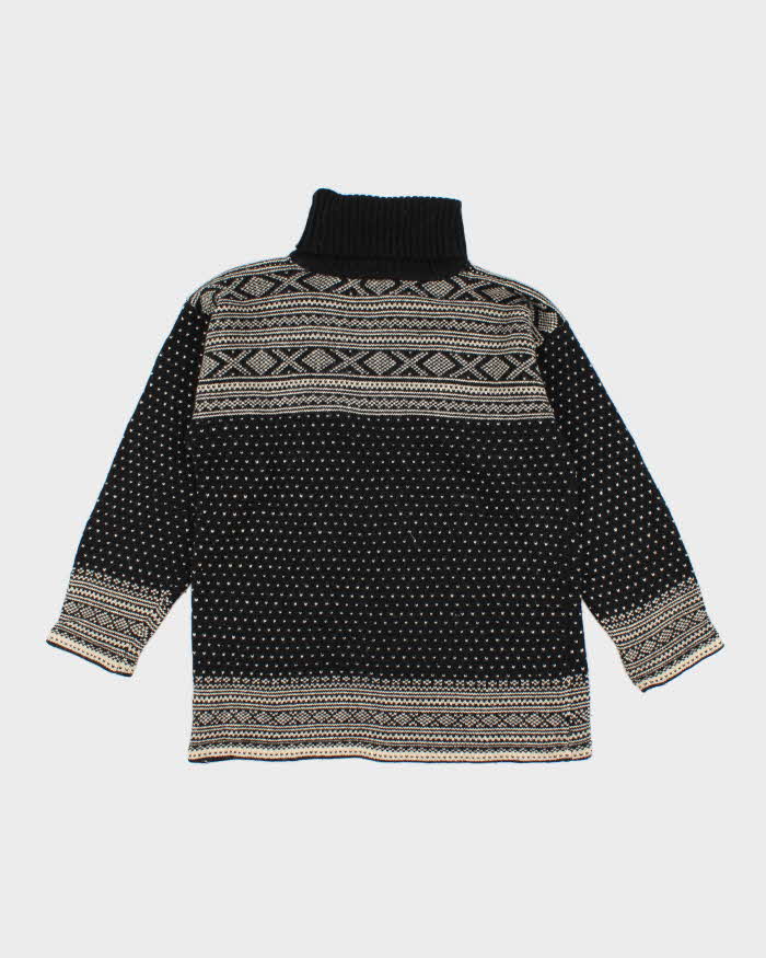 Vintage Lambswool Patterned Turtleneck - S