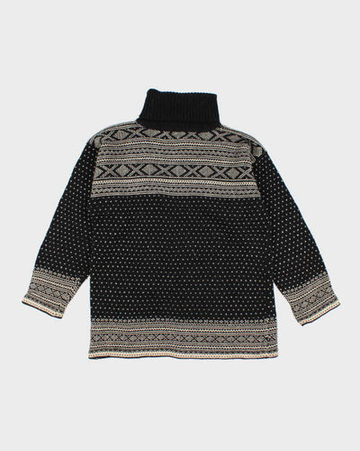 Vintage Lambswool Patterned Turtleneck - S
