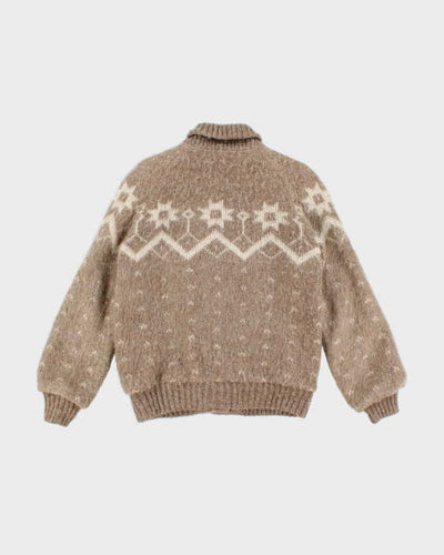 Womens Cream Hilda Ltd Wool Icelandic Knit Cardigan - M