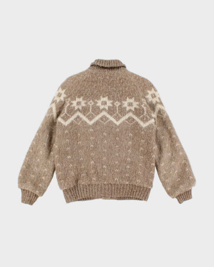 Womens Cream Hilda Ltd Wool Icelandic Knit Cardigan - M