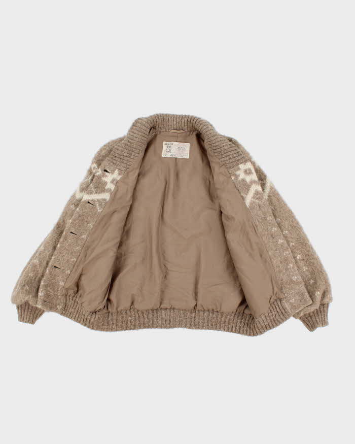 Womens Cream Hilda Ltd Wool Icelandic Knit Cardigan - M