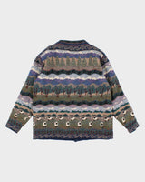 90s Vintage Woman's Icelandic Designs Patterned Knit Wool Cardigan - M