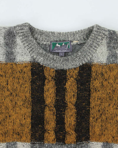 Vintage Women's Patterned Wool Knit Sweater - L