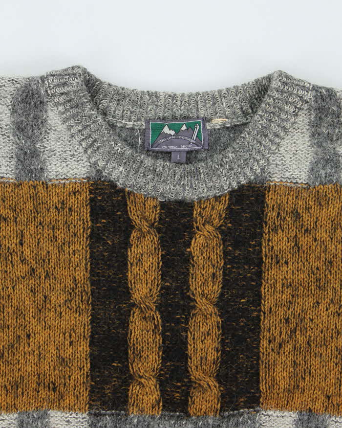 Vintage Women's Patterned Wool Knit Sweater - L