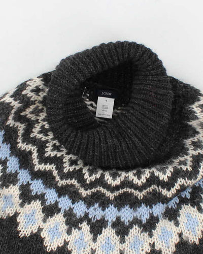 Women's Grey Fair isle Knit Roll neck Sweater  - S