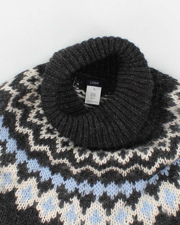 Women's Grey Fair isle Knit Roll neck Sweater  - S