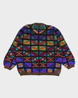 Vintage Women's Unique Patterned Alpaca Wool Cardigan - L