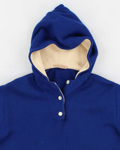 Vintage Women's Blue Hudson Bay Company Hooded Knit Sweater - S