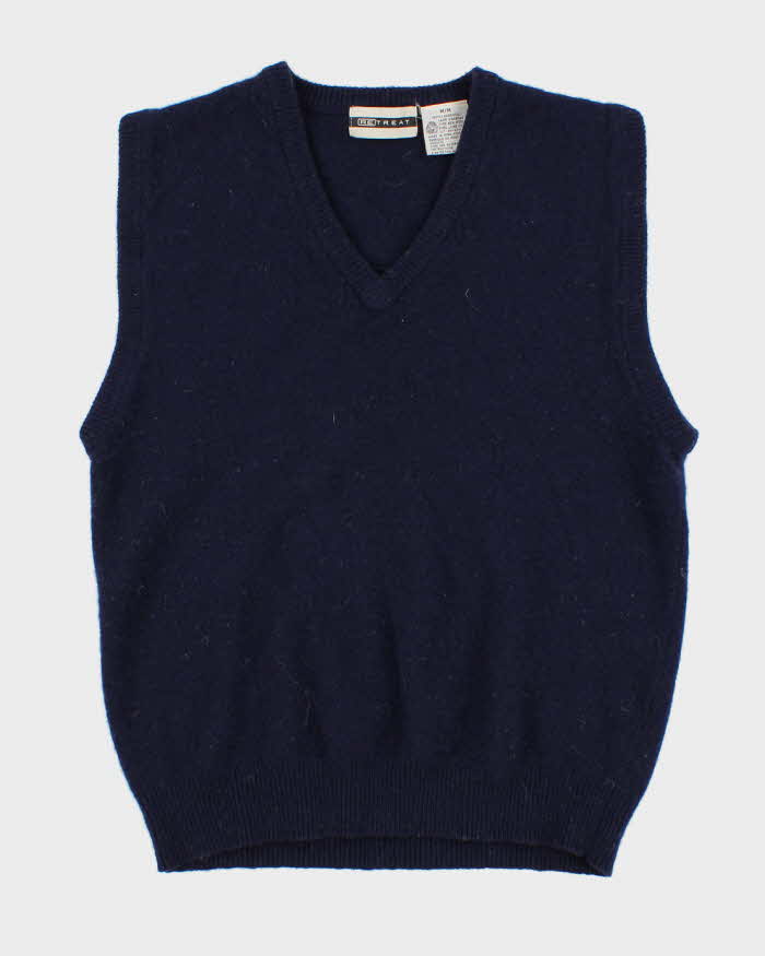 Vintage Lambswool Navy Vest - M