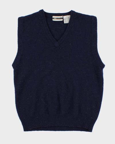 Vintage Lambswool Navy Vest - M