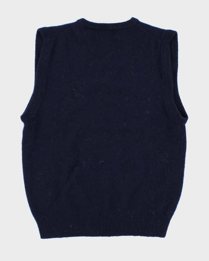 Vintage Lambswool Navy Vest - M