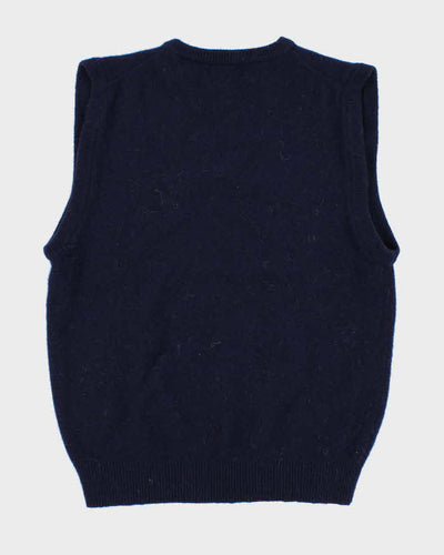 Vintage Lambswool Navy Vest - M