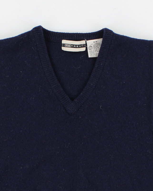 Vintage Lambswool Navy Vest - M