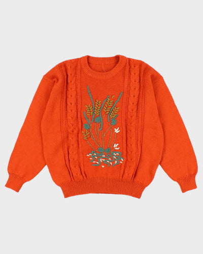 Darling Embroidered Orange Jumper - L