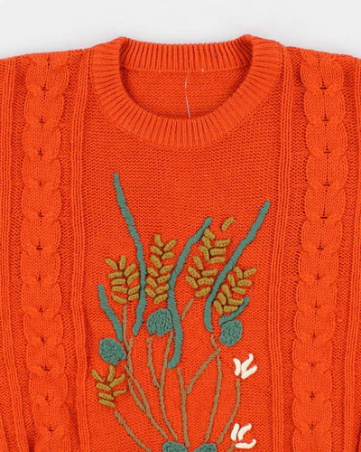 Darling Embroidered Orange Jumper - L