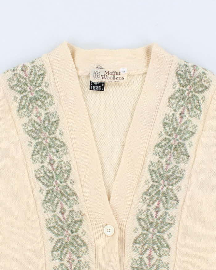 90s Vintage Women's Cream Cardigan - M