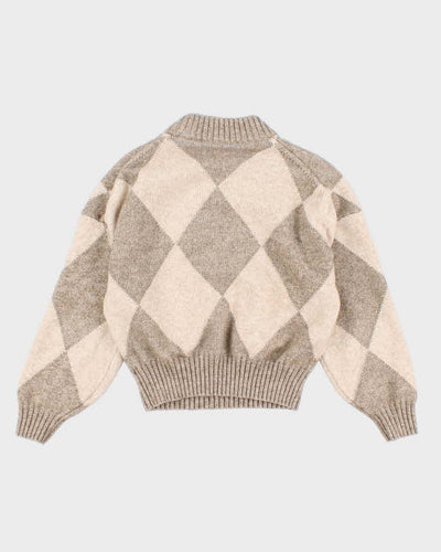 Women's Cream Pringle x H & M Argyll Knit Sweater - S