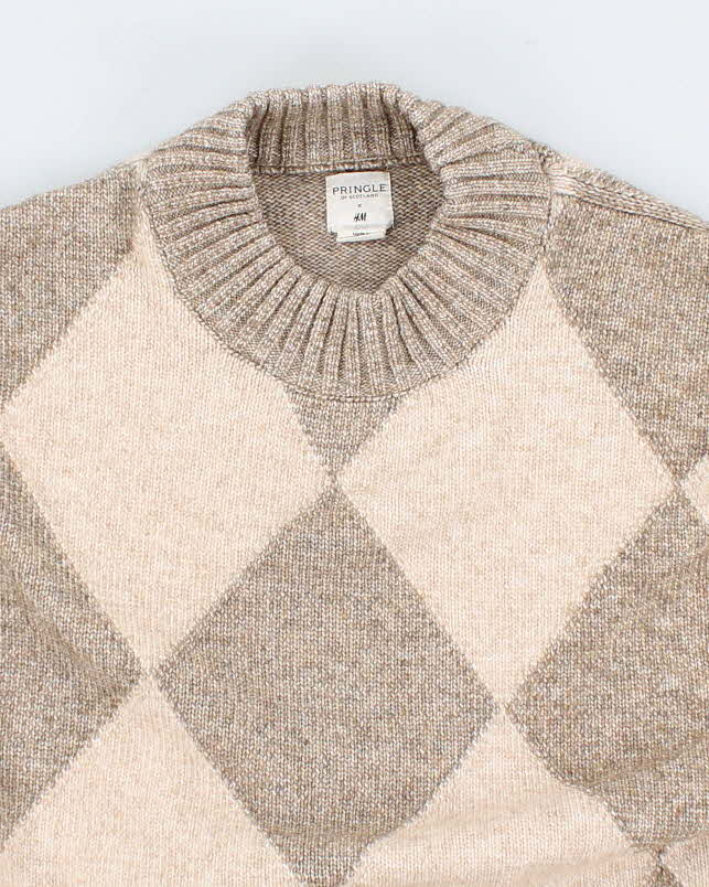 Women's Cream Pringle x H &amp; M Argyll Knit Sweater - S