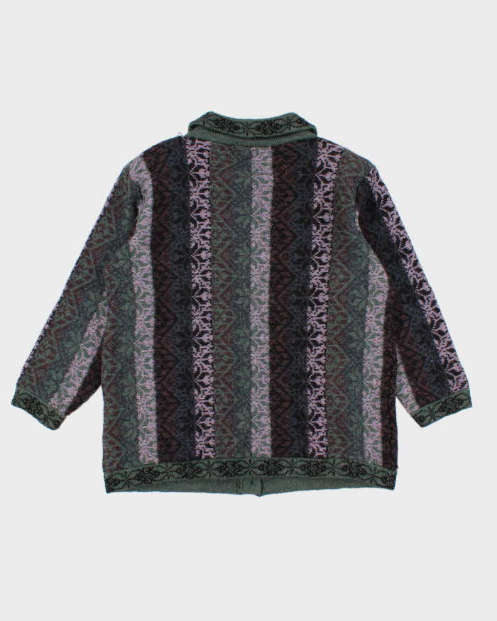 Women's Multi coloured Patterned Cardigan Knitwear - L