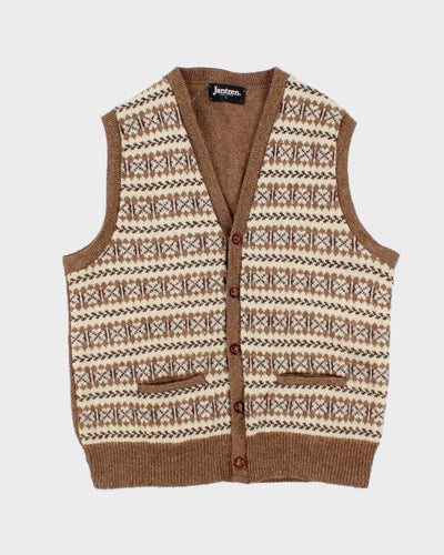 Beige Jantzen Sleeveless Cardigan - L