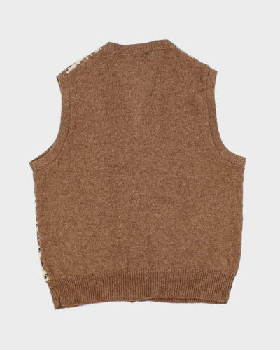 Beige Jantzen Sleeveless Cardigan - L