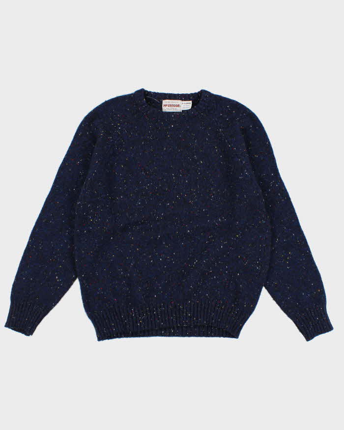 Womens Navy Speckled Knit Jumper - XL