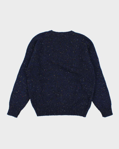 Womens Navy Speckled Knit Jumper - XL