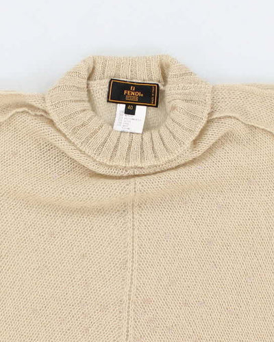 80s Vintage Women's Cream Fendi Knit sweater - S