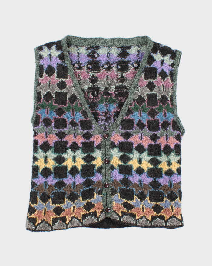 Darling Vintage Handmade Knit Cardigan Vest - S