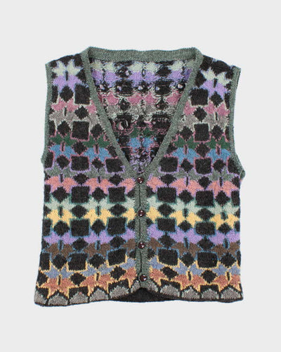 Darling Vintage Handmade Knit Cardigan Vest - S