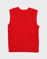 Vintage 90s Chaps Red Knit Vest - S