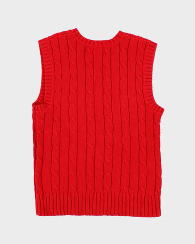 Vintage 90s Chaps Red Knit Vest - S