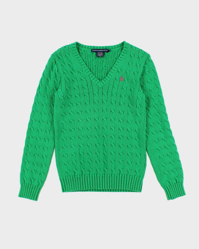Vintage 90s Ralph Lauren Sport Green Knit Jumper - M